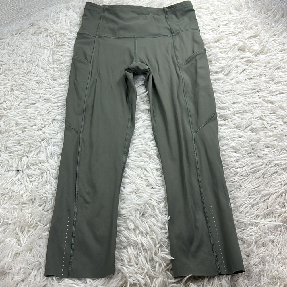 Lululemon Fast & Free Crop II *Nulux 19" Grey Sage